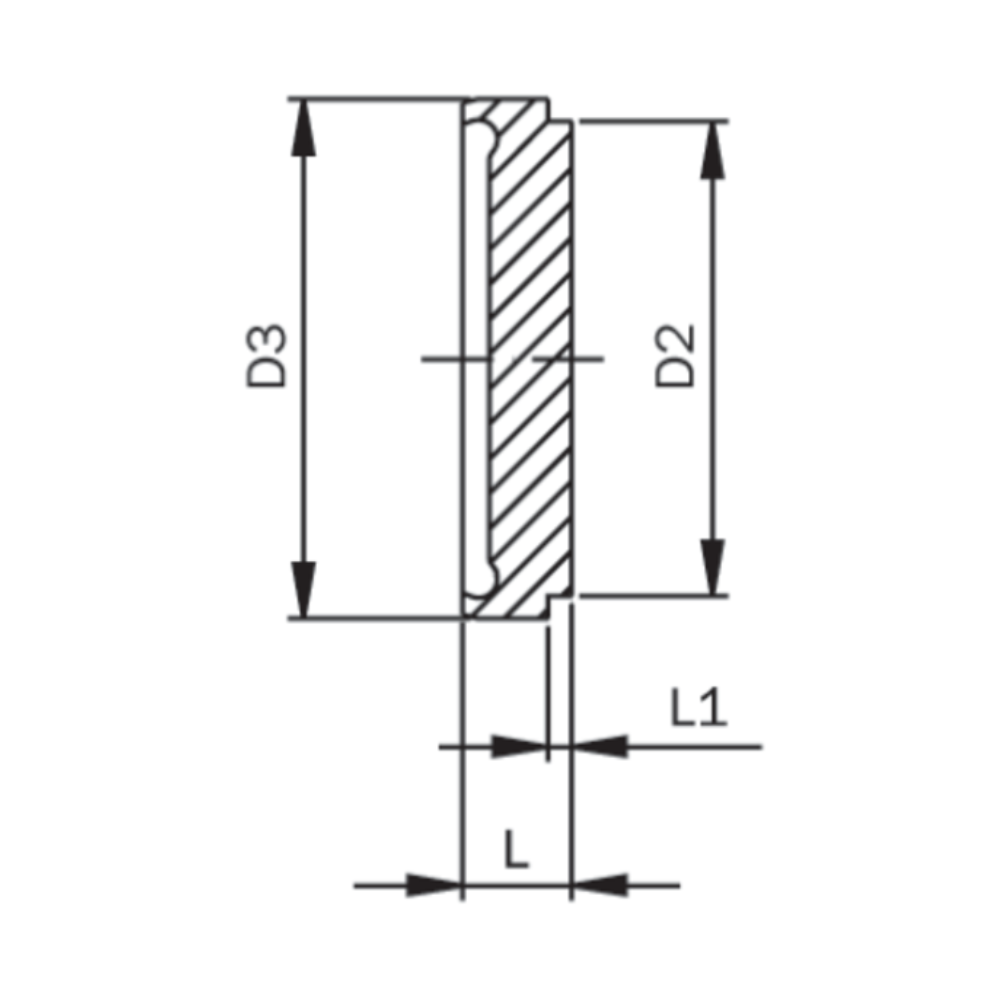 Blindliner, aseptisk DIN 11864-1, serie A, DIN