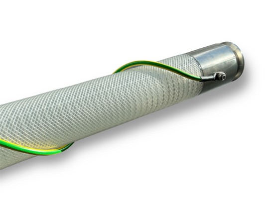 Upptäck vår jordade slang, utformad för att förhindra statisk elektricitet i industriella miljöer. Perfekt för säkra och tillförlitliga tillämpningar.