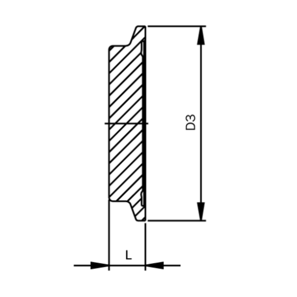 Clamp liner blindskiva, aseptisk DIN 11864-3, serie A