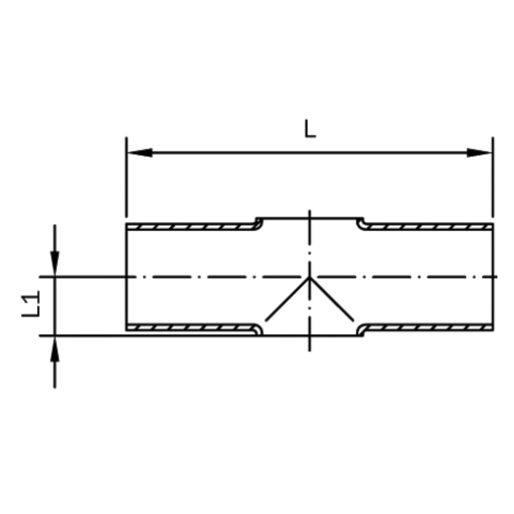 Kors - kort, polerat, DIN
