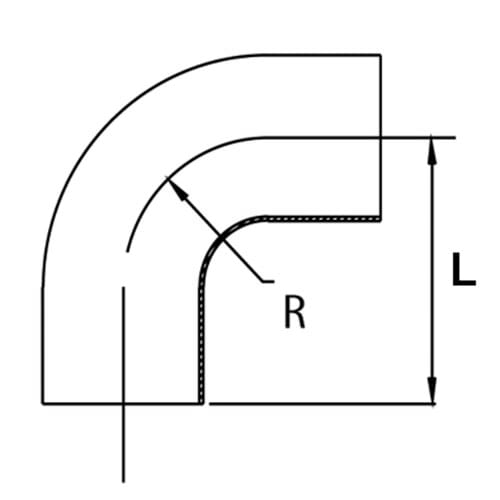Rörböj, DS/SMS – ISO, 90 grader