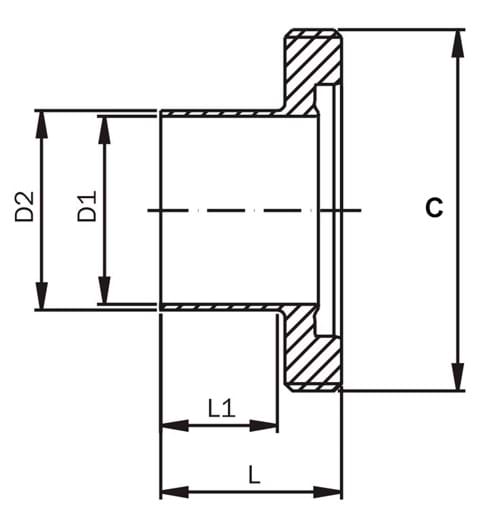 Svetsnippel, DIN, 11864-1, serie A