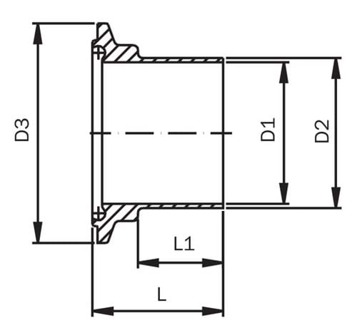 Clamp kragmutter, DIN, 11864-3, serie B