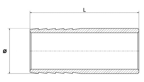 Slangstuts, svetsanslutning