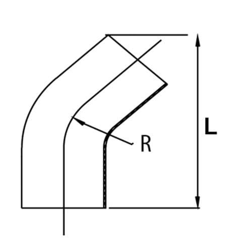 Rörböj, DS/SMS – ISO, 45 grader