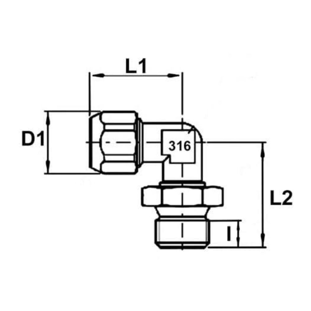 Push-on-vinkel, svivel, BSPP