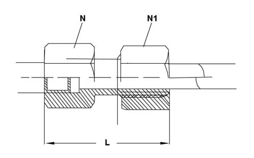 Övergångsstycke med inv. gänga