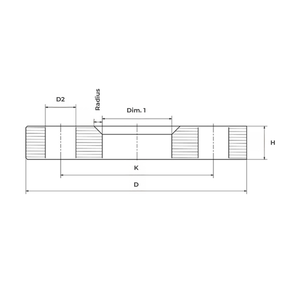 Lös fläns, ISO, EN 1092-1 (DIN 2642)