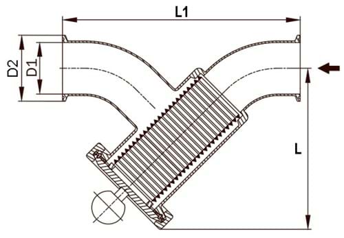 Smutsfilter, Y-typ, svetsändar