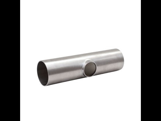 Rostfritt T-stycke DS/SMS, kort med reducerad gren - hög kvalitet för livsmedelsindustrin. Lätt att installera i system med begränsat utrymme. Beställ här!