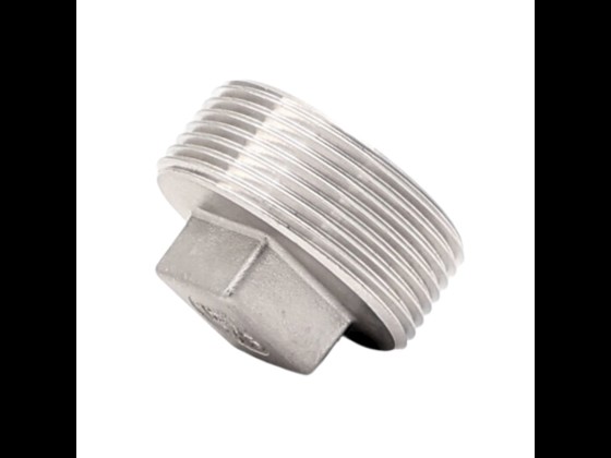 Högkvalitativ propp med 4-kantshuvud i AISI 316 rostfritt stål, tryck upp till 10 bar. Pålitlig och hållbar. Beställ nu!