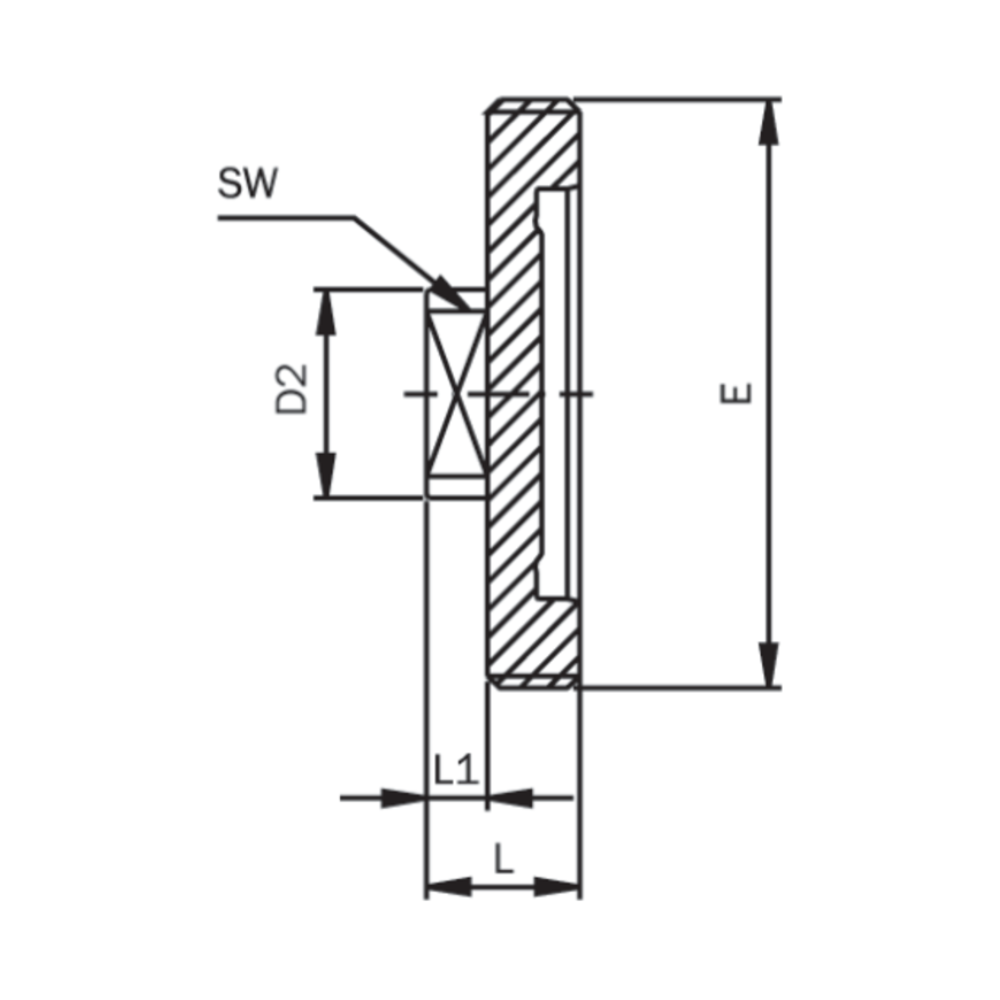 Blindnippel, aseptisk DIN 11864-1, serie C, tum