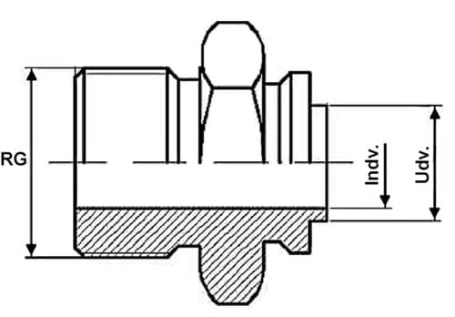 Svetskoppling til bälgslang, rörgänga nippel