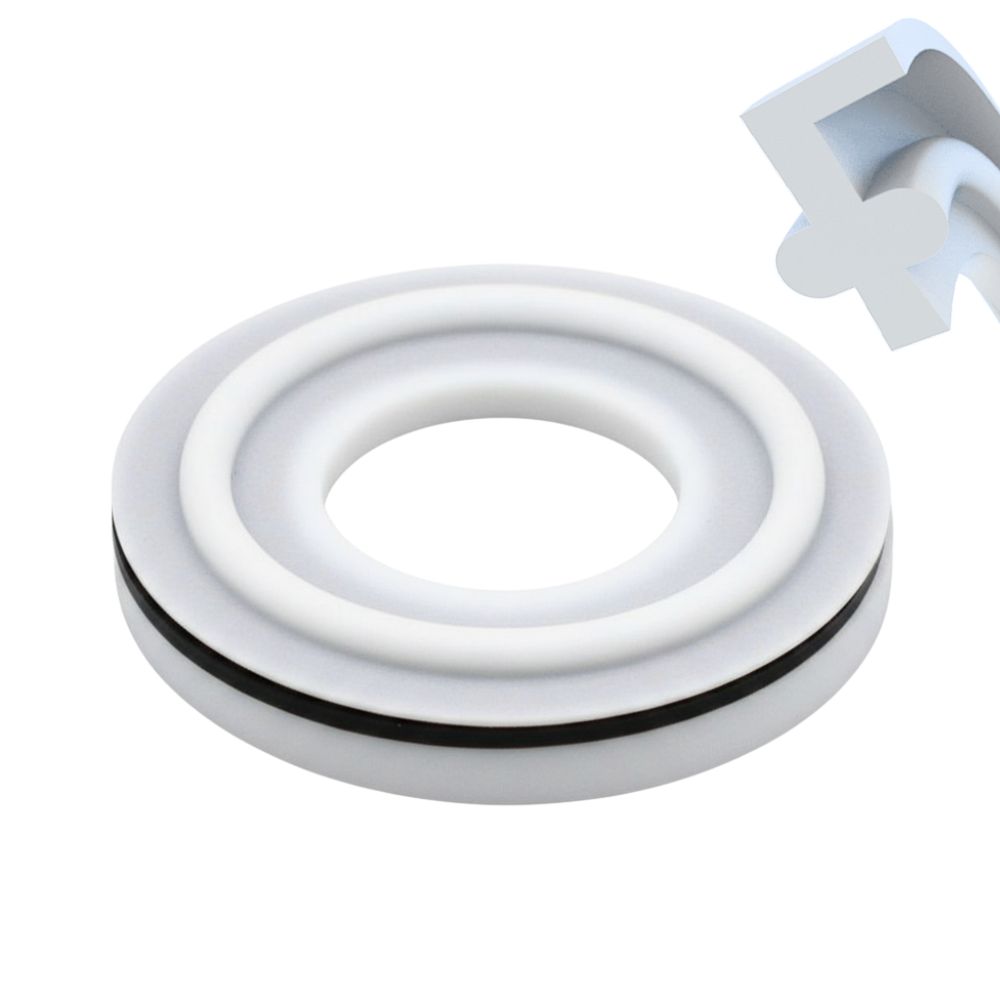 Clamp kopplingspackning, PTFE/Viton, med läpp