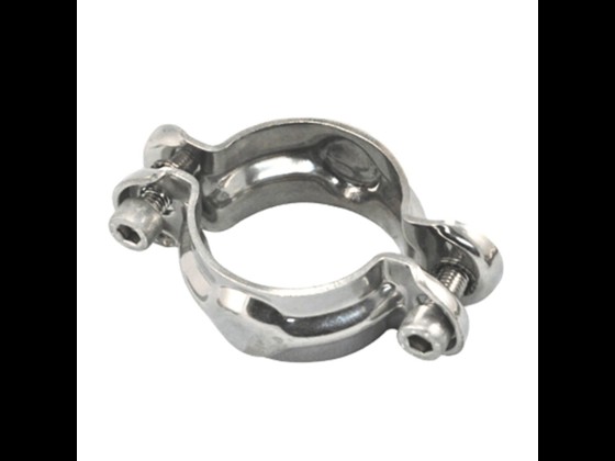 Rörklammer i rostfritt stål utan skaft med Unbracobult för pålitlig montering i industriella miljöer. Köp online hos Alfotech!