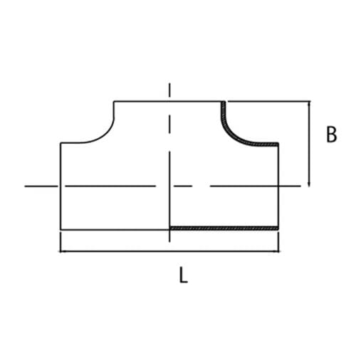T-rör, DIN, svetsat