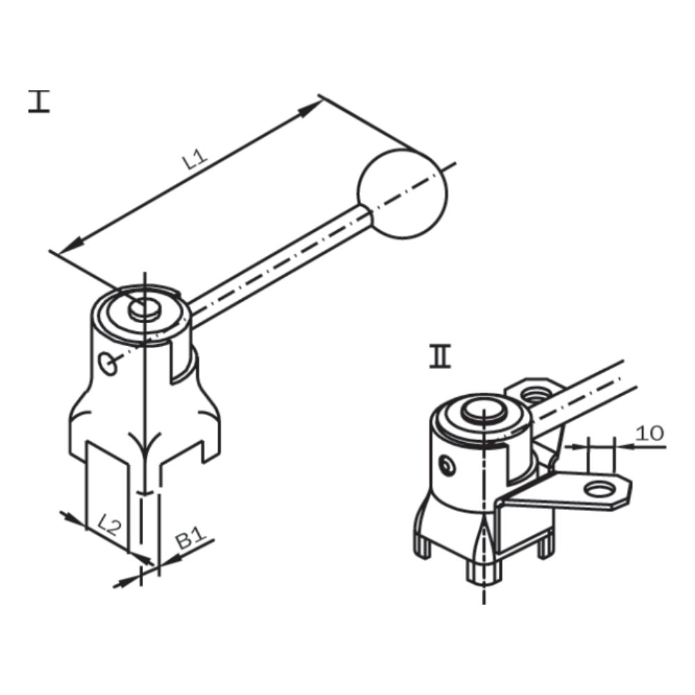 AWH vridspjällsventilhandtag, 2 lägen