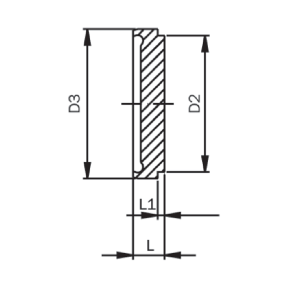 Blindliner, aseptisk DIN 11864-1, serie C, tum