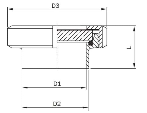 Synglas med koppling, DIN, borosilikat