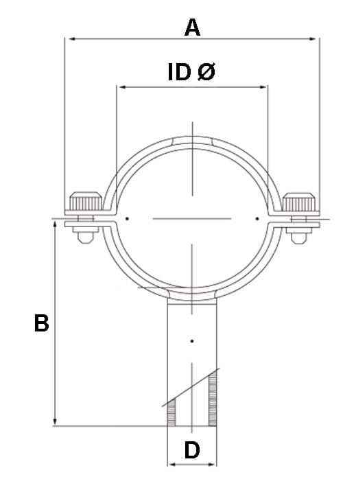 Rörklammer med skaft, DIN