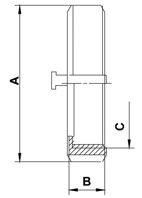 DIN slutmuff med tapp och kedja
