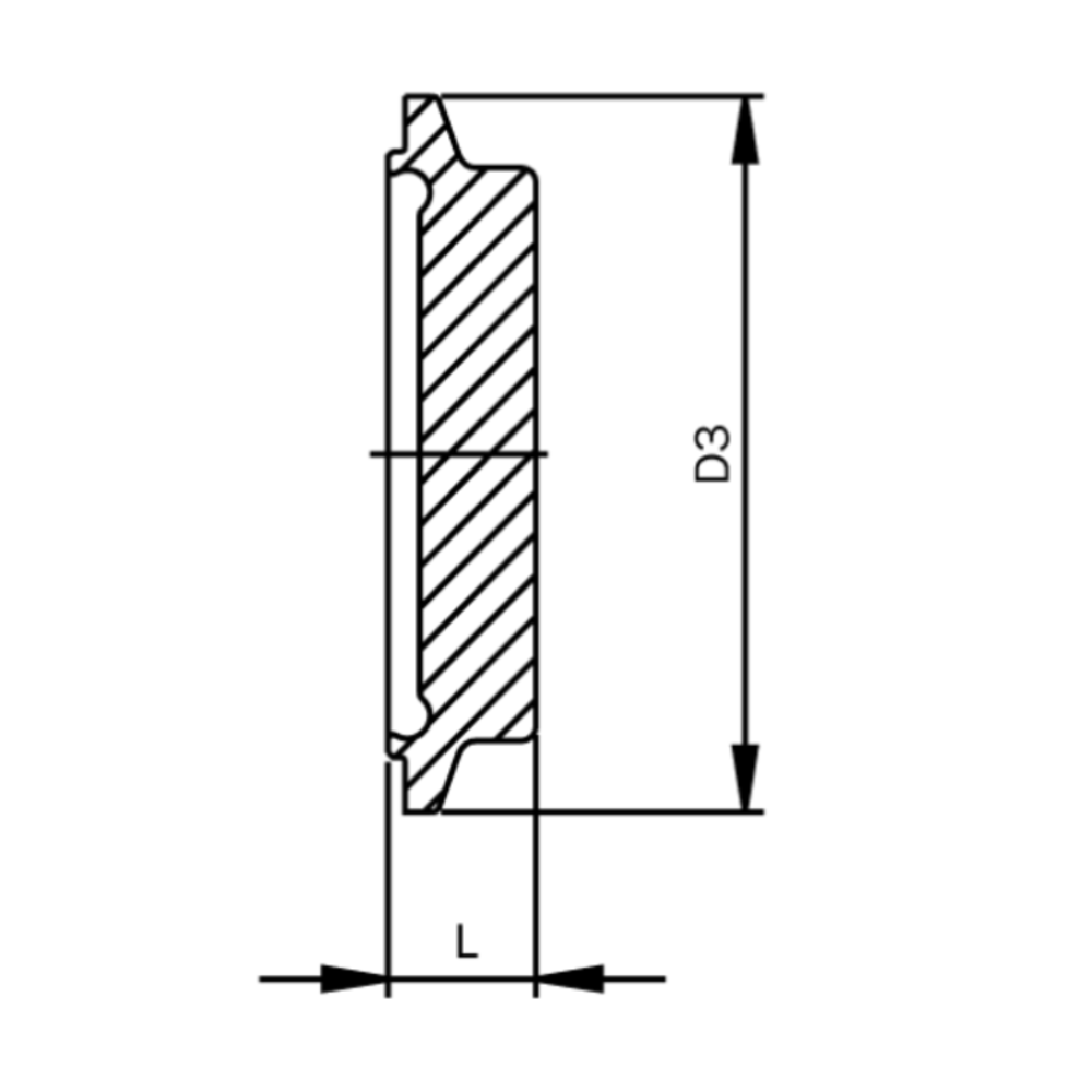 Blind klämmutter, aseptisk DIN 11864-3