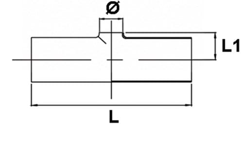 T-stycke, DS/SMS, kort, reducerad gren