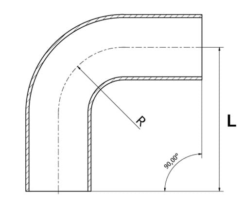 Rörböj, 90 grader, DIN