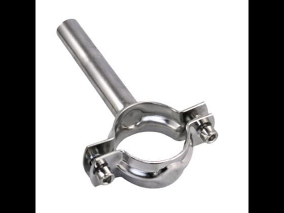 DS/SMS rörklammer i rostfritt stål med 150 mm skaft för säkra rörinstallationer i livsmedelsanläggningar. Skapad för säkerhet och hållbarhet. Beställ här!