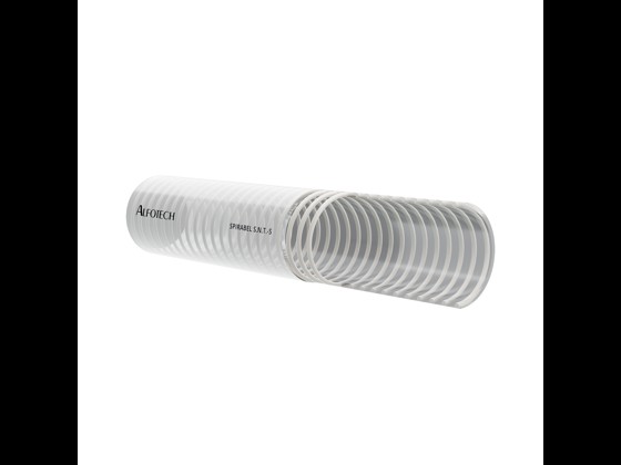 Flexibel och livsmedelsgodkänd Spirabel S.N.T.-S PVC-slang, lämplig för fettfria vätskor och alkohol. Beställ via webbshop här!