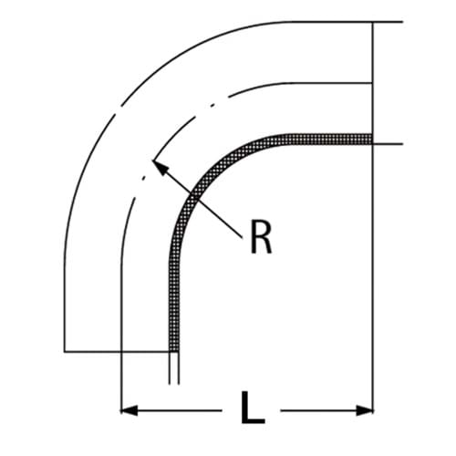 Rörböj, ISO, 90 grader, lång