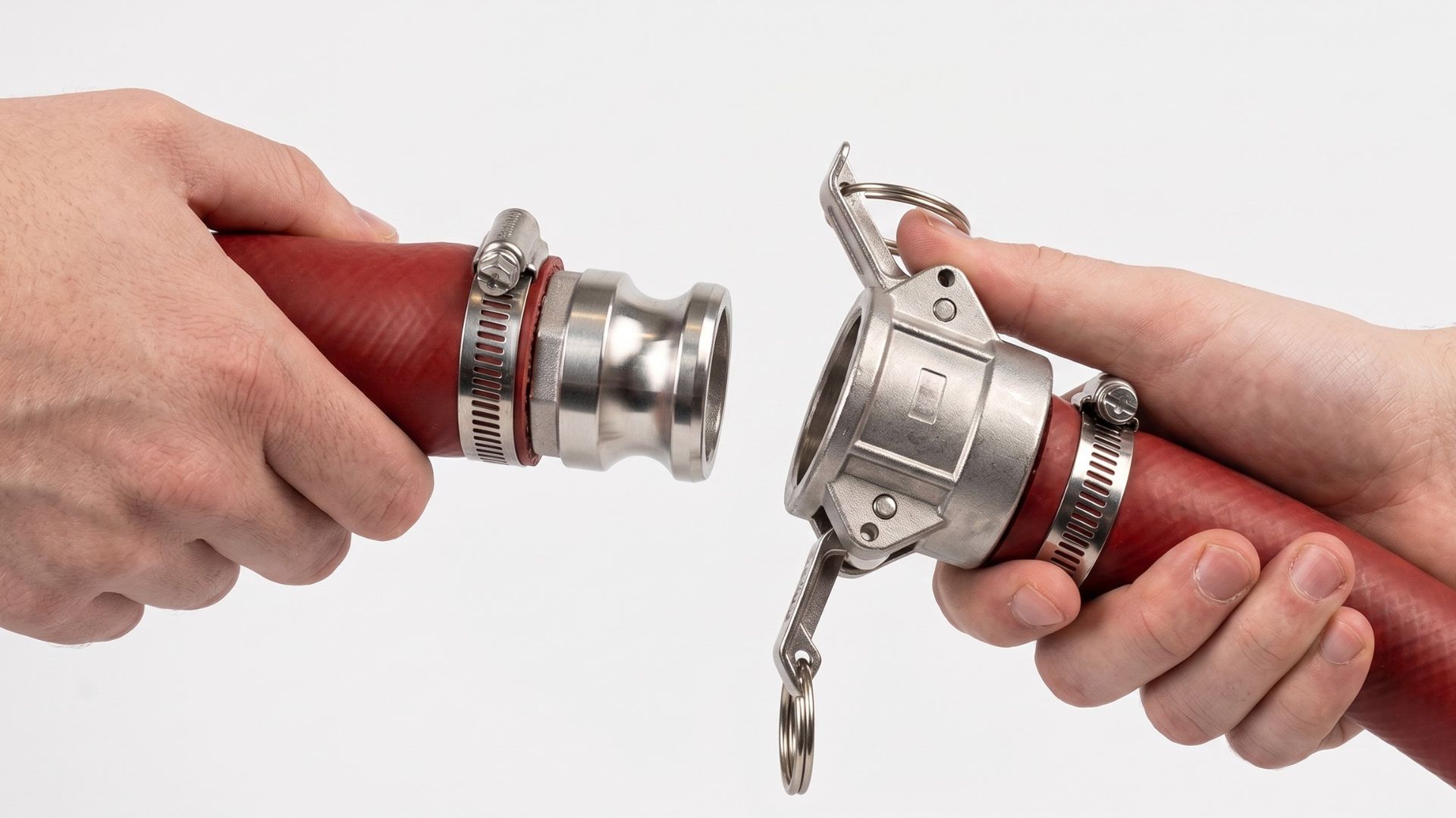 camlock-koppling monterad på slang