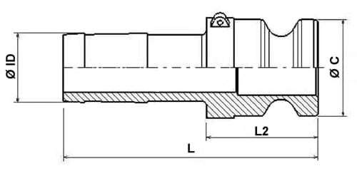 Camlock-kopplingsstuts, typ E, polypropylen